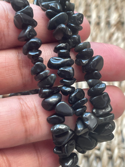 Black Obsidian Chip Necklace from Pure Energy Crystals