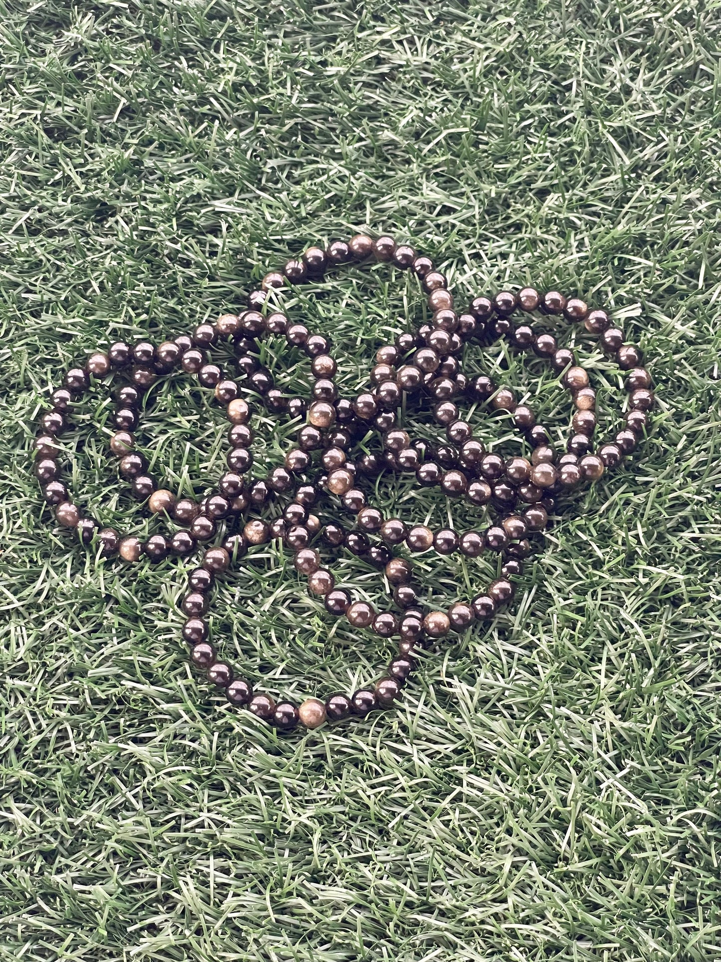 String of pearls on grass