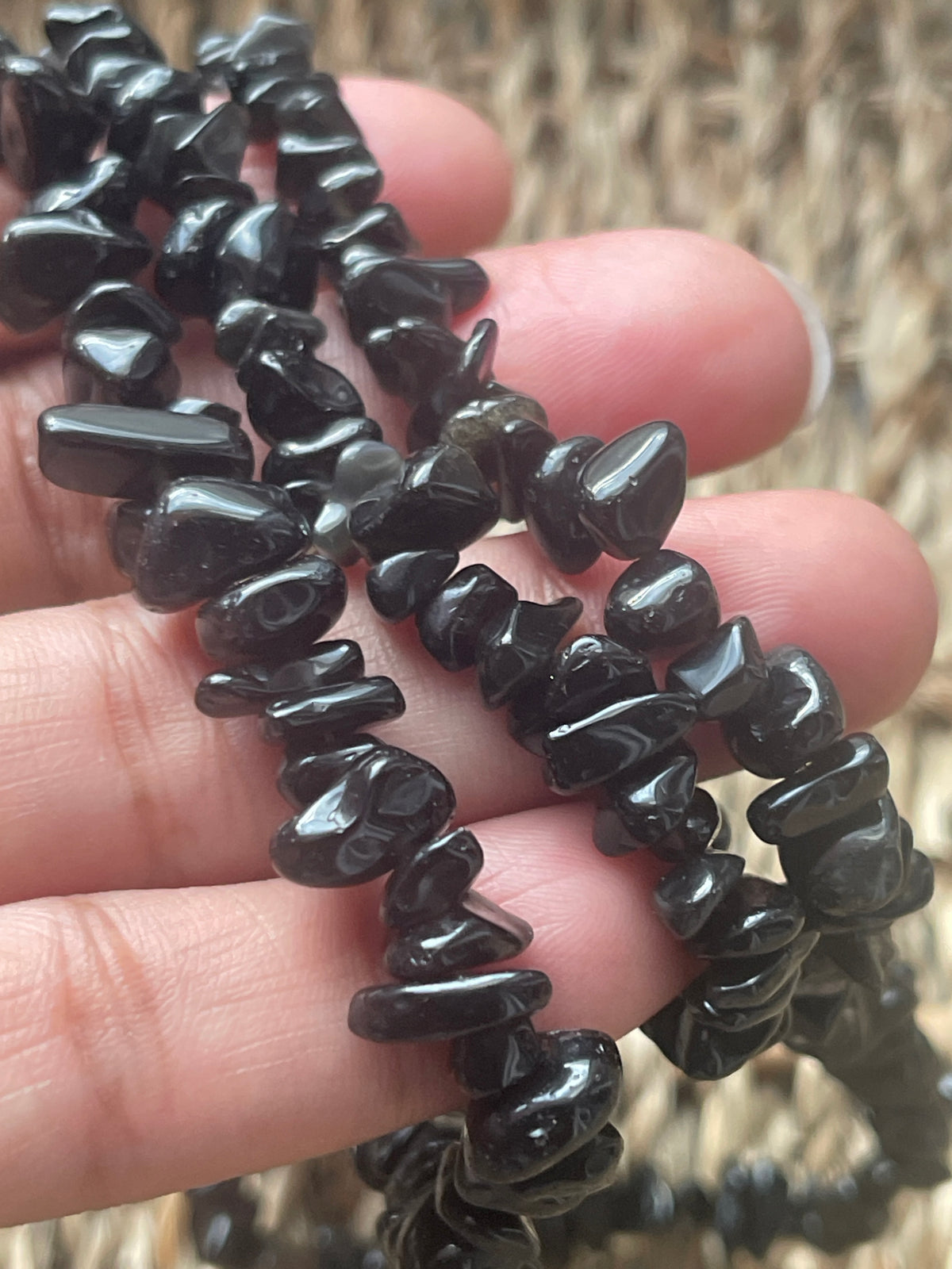 Mixed Obsidian Chip Necklace from Pure Energy Crystals