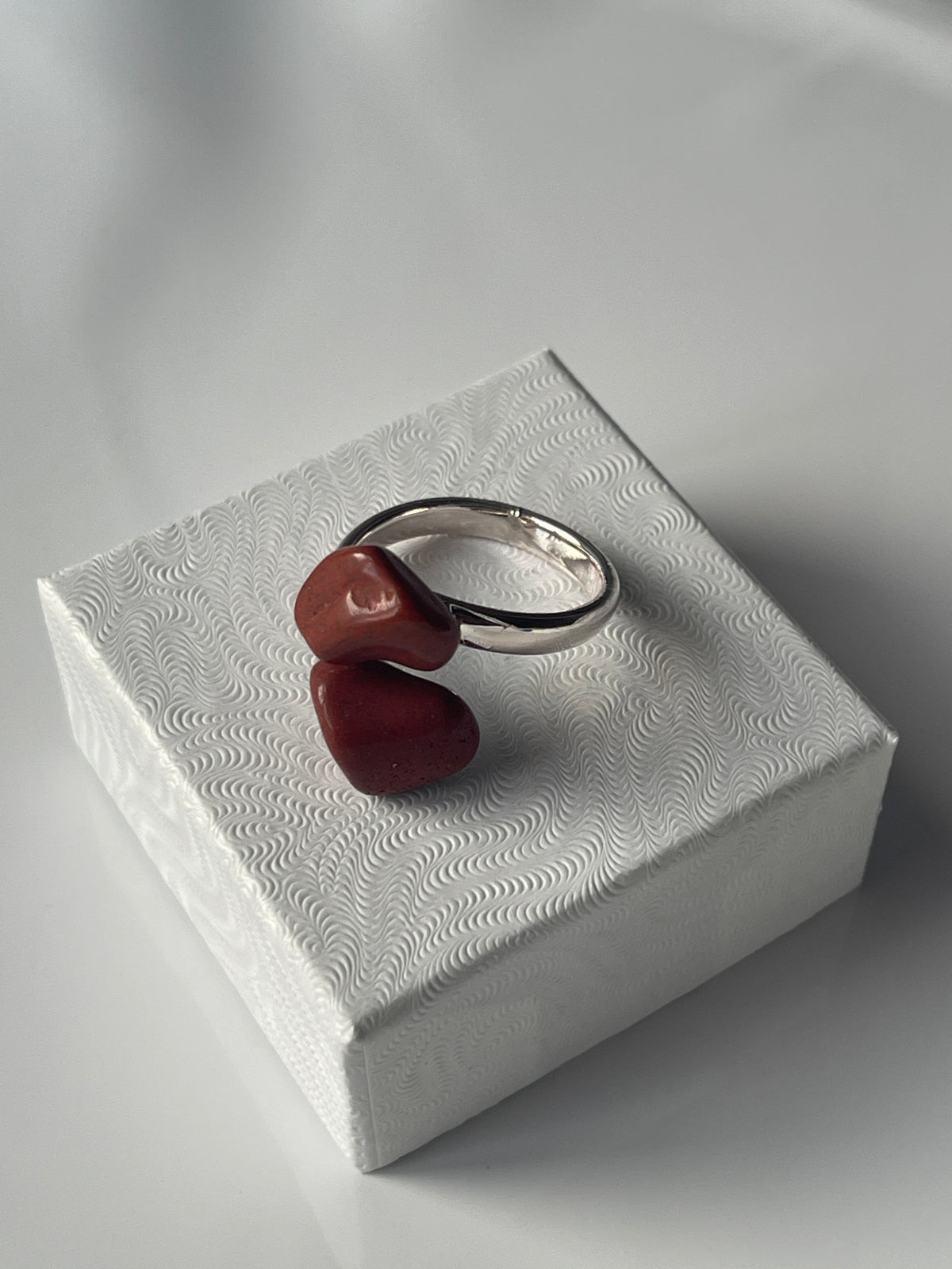 Red Jasper Adjustable Ring Silver Plated Pure Energy Crystals Florida
