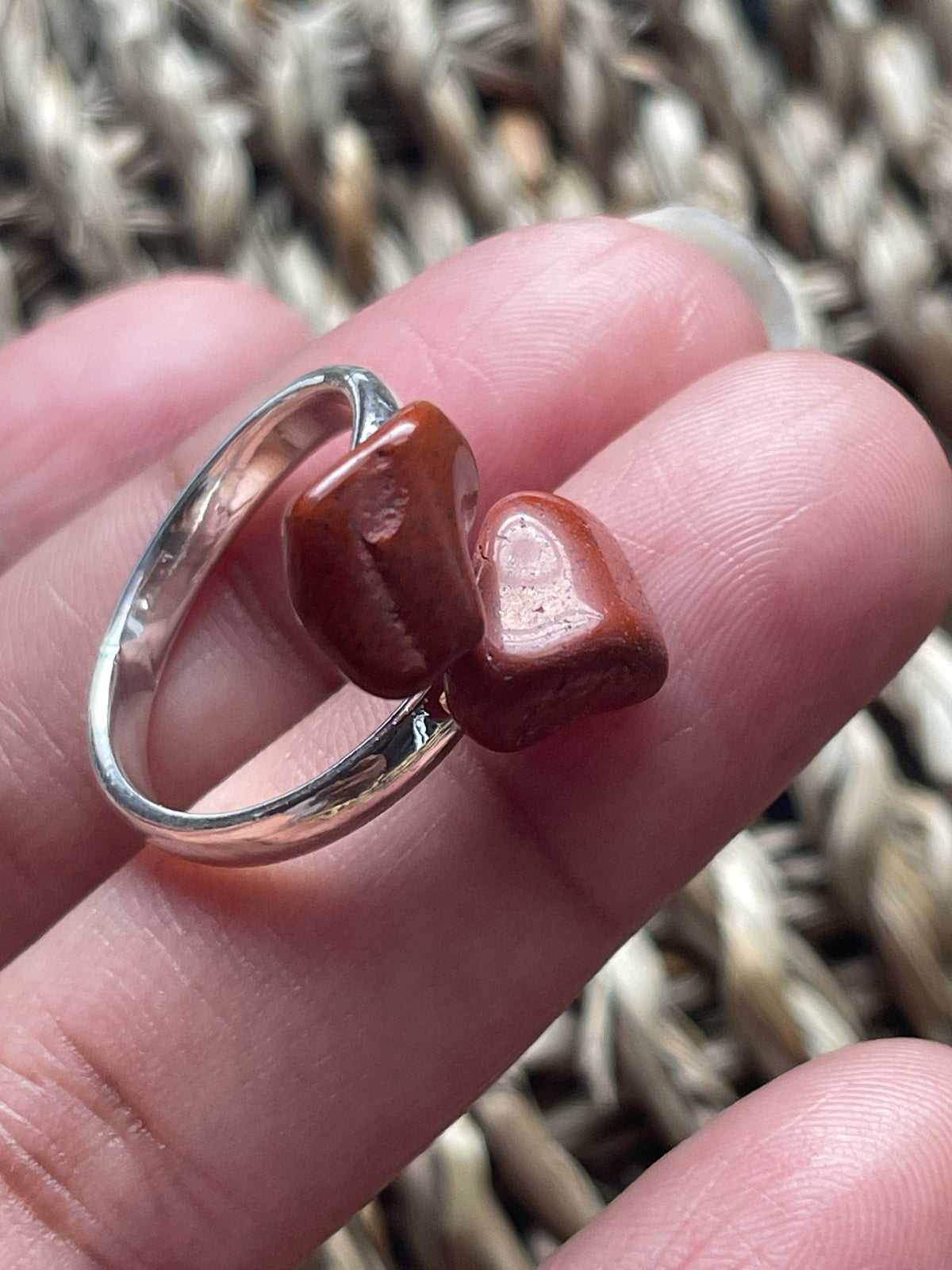Red Jasper Adjustable Ring Silver Plated Pure Energy Crystals Florida