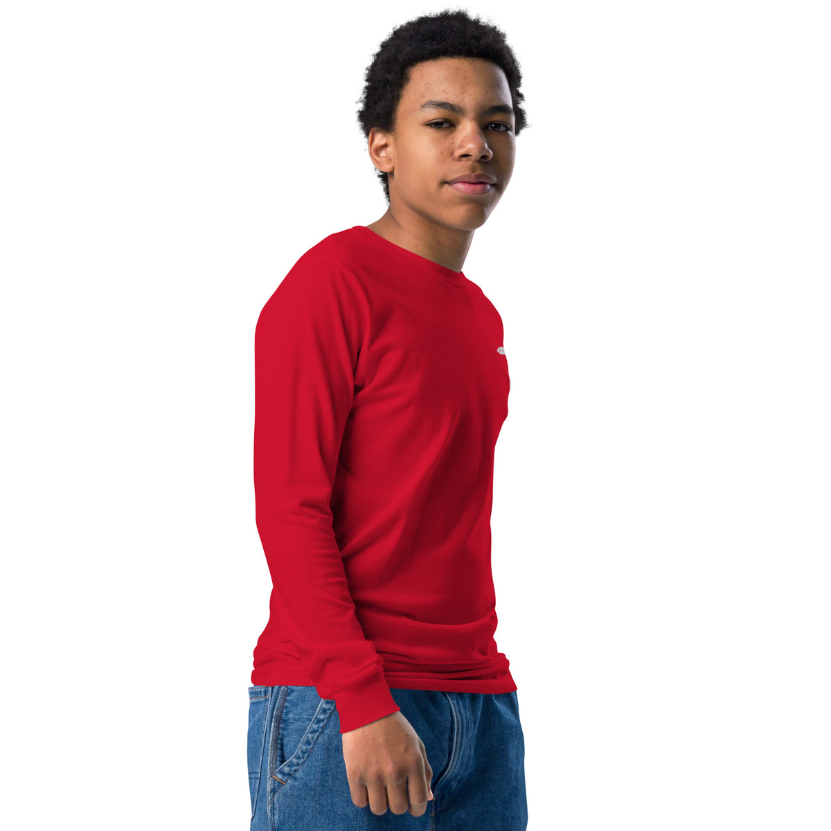 Cross Embroidered Youth Long Sleeve Tee