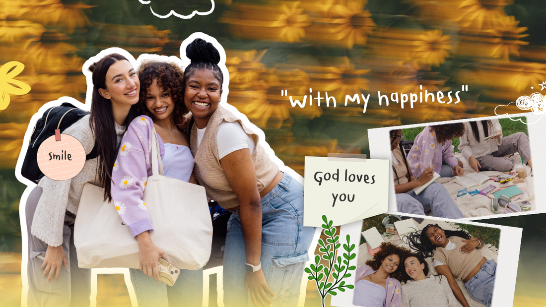 Group of women/friends taking a photo. The Beauty of Godly Friendships by Pure Energy Crystals. 
