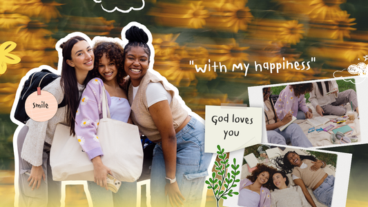 Group of women/friends taking a photo. The Beauty of Godly Friendships by Pure Energy Crystals. 