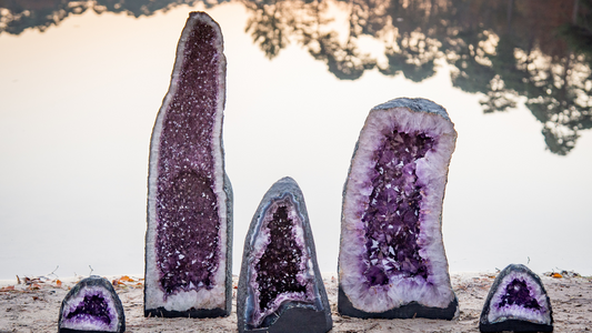 Discover the Beauty of Amethyst Cathedral with a Wood Base Lot 💜✨