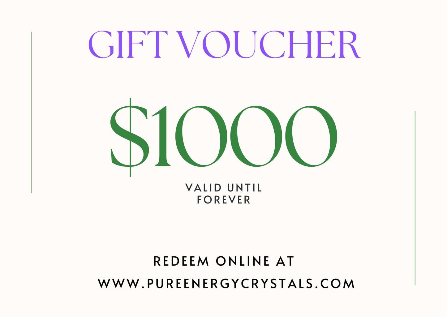 Pure Energy Crystals Gift Card