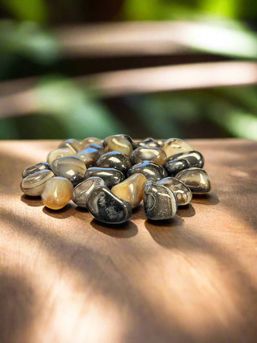 Mixed Black Onyx Tumbled Polished Stones