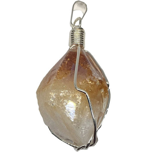 Citrine Point Wire Wrapped Pendants