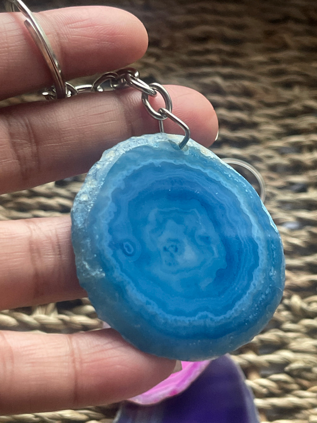 Agate Slice Keychain blue  from Pure Energy Crystals 