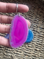 Agate Slice Keychain pink from Pure Energy Crystals 