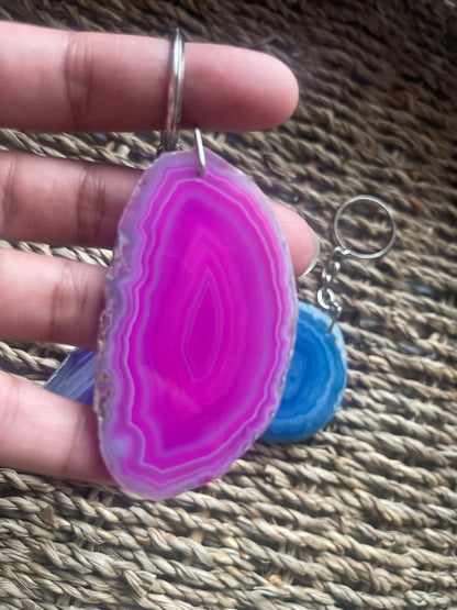 Agate Slice Keychain pink from Pure Energy Crystals 