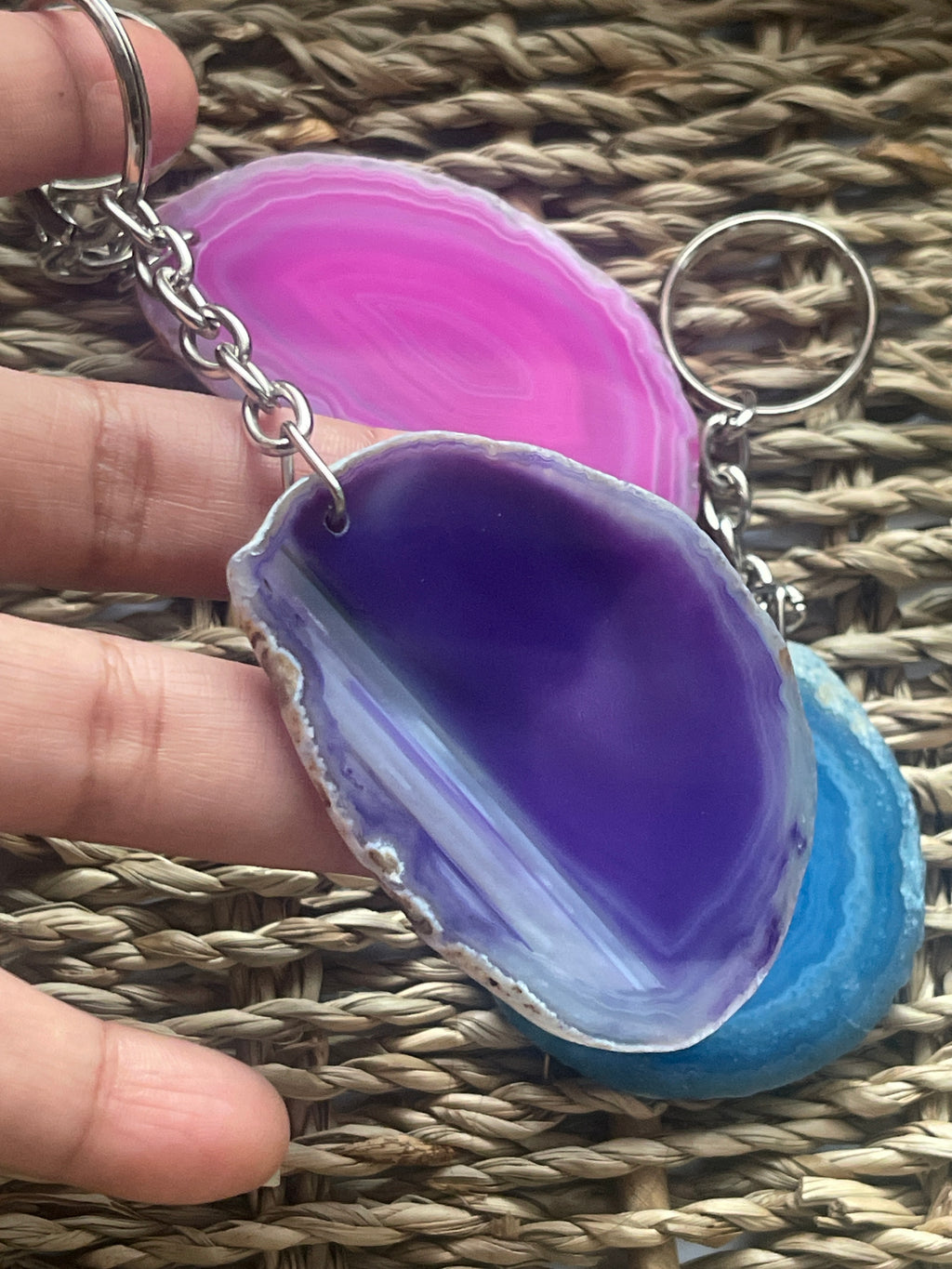 Agate Slice Keychain purple from Pure Energy Crystals 