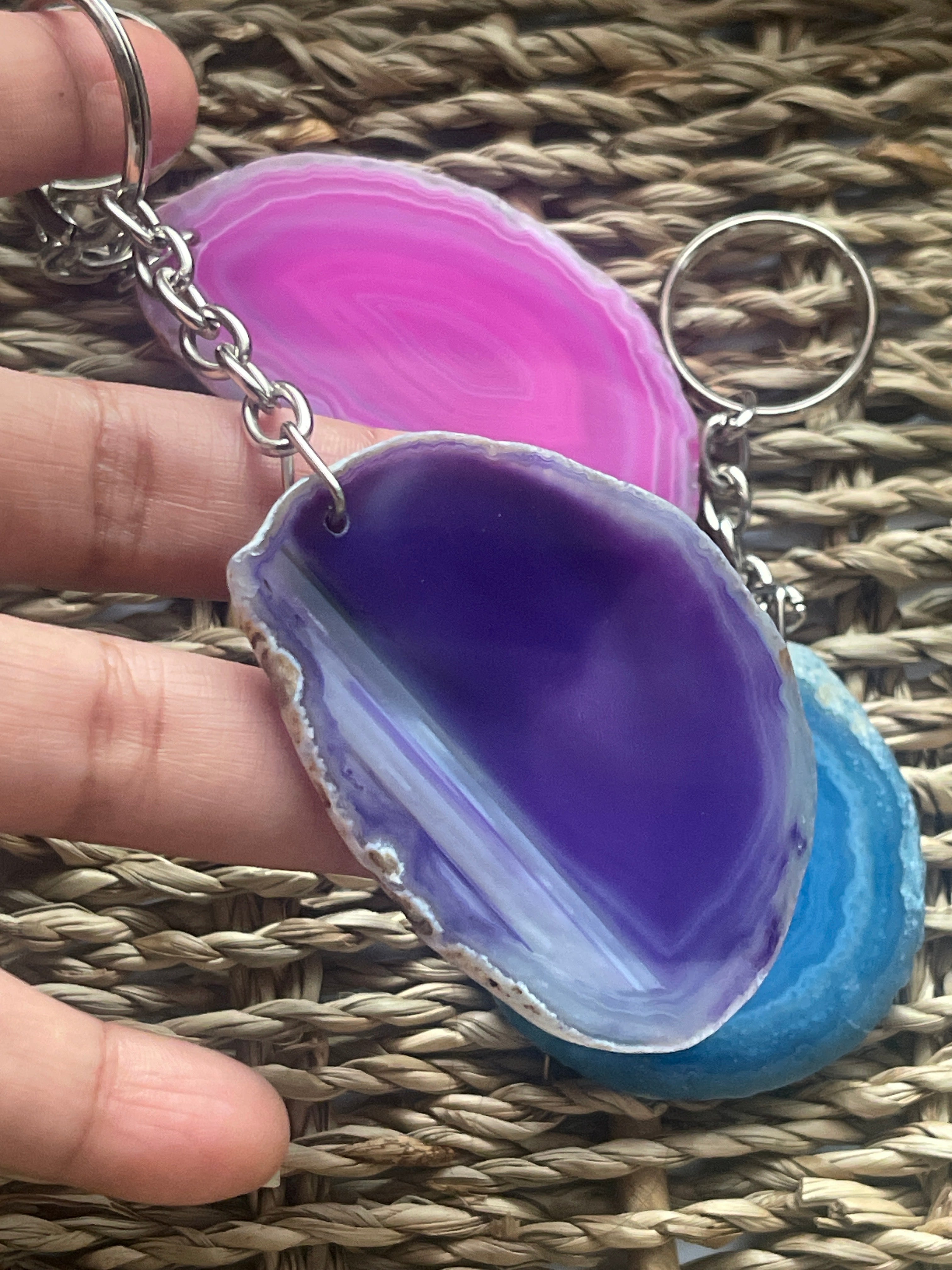 Agate Slice Keychain purple from Pure Energy Crystals 