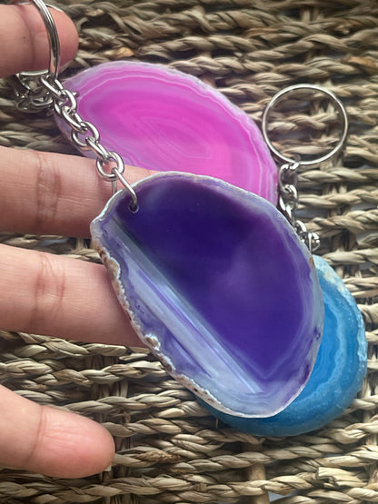 Agate Slice Keychain purple from Pure Energy Crystals 