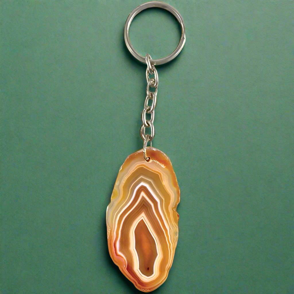 Agate Slice Keychains