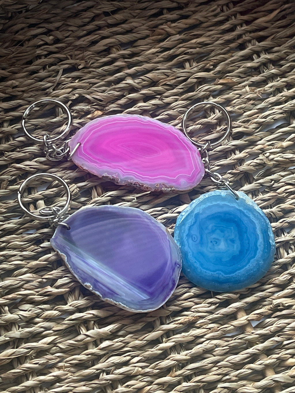 Agate Slice Keychains from Pure Energy Crystals 