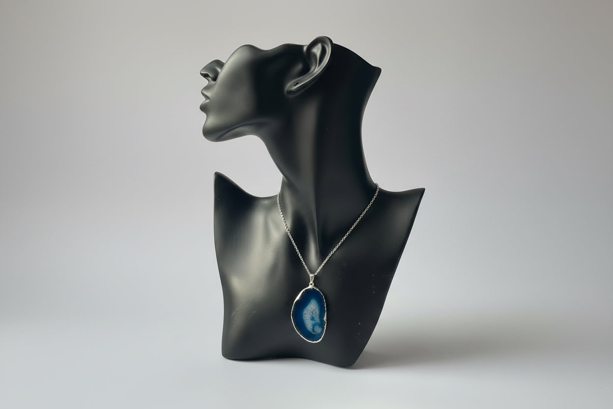 Agate Slice Necklace Blue Stone from Pure Energy Crystals in Florida 