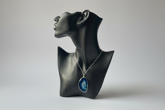 Agate Slice Necklace Blue Stone from Pure Energy Crystals in Florida 