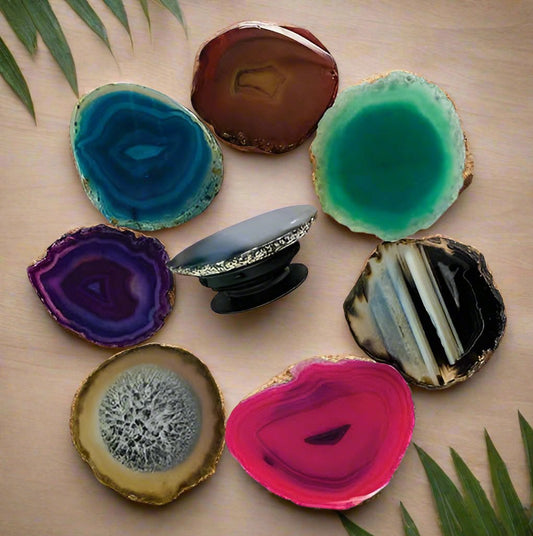 Agate Slice Phone Grips Mixed Colors