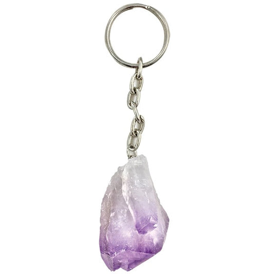 Amethyst Crystal Point Keychains