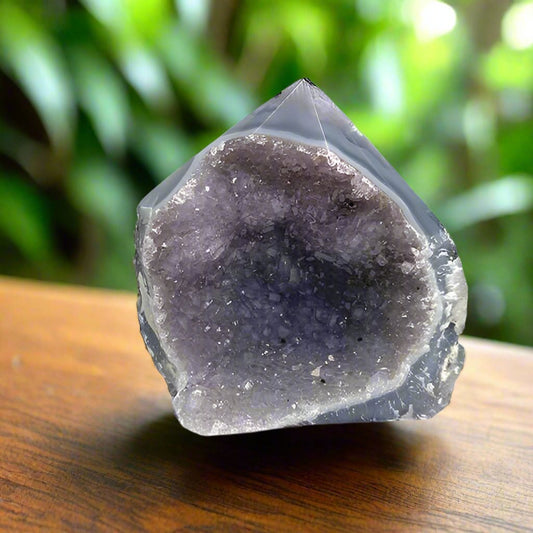 Amethyst Cluster Polished Points with a Flat Base