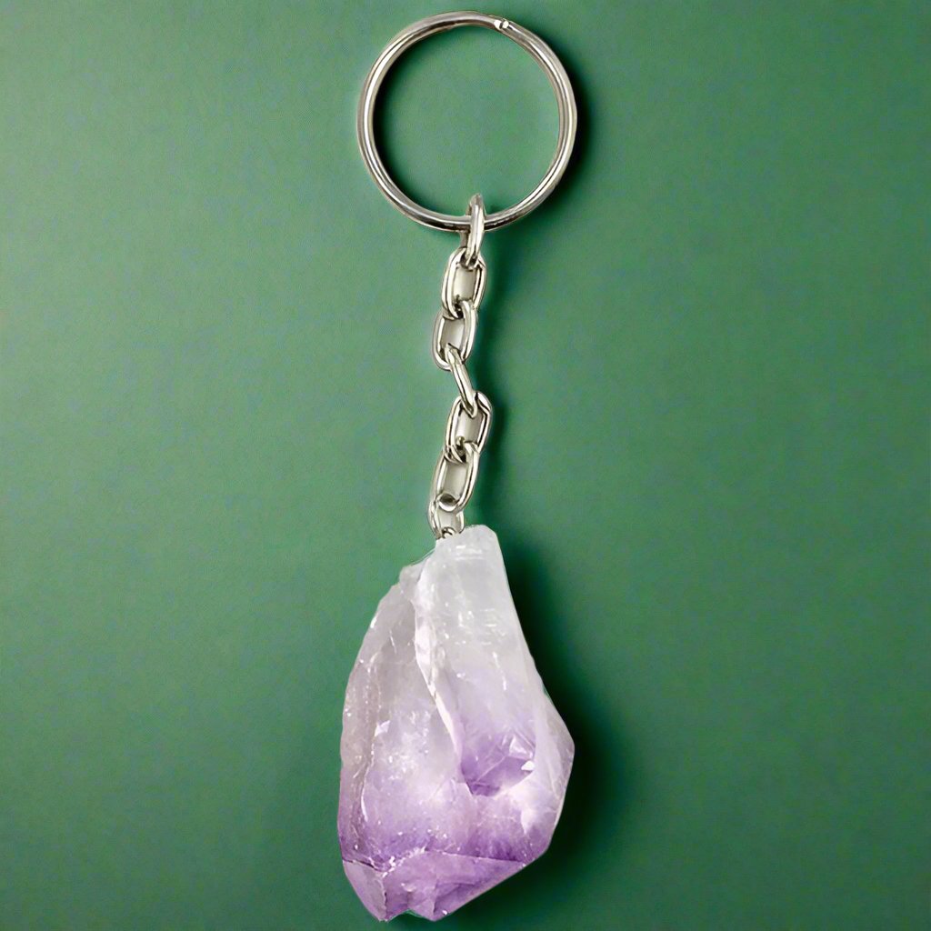 Amethyst Crystal Point Keychains