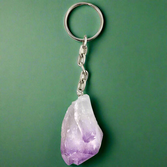 Amethyst Crystal Point Keychains