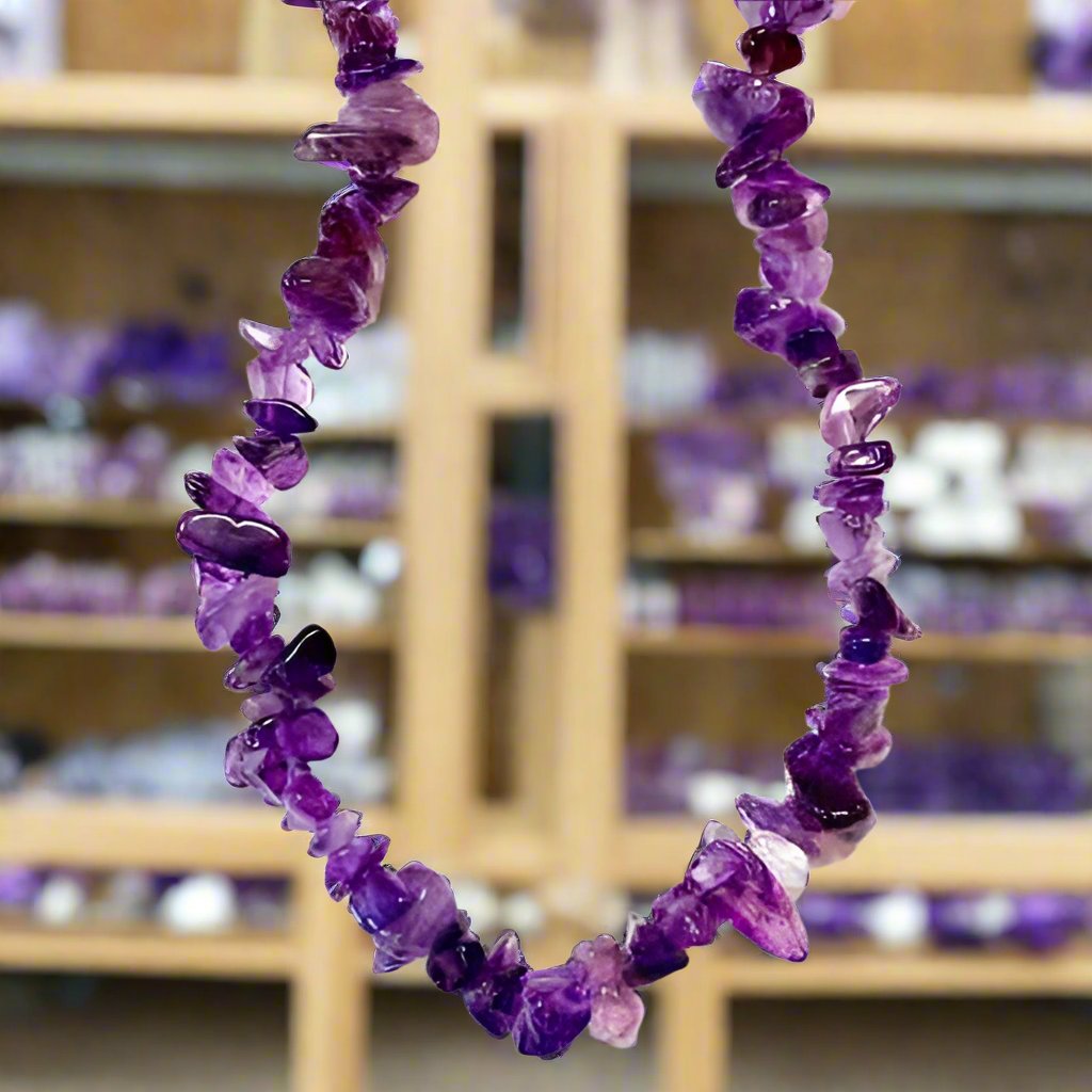 High-quality amethyst necklace with natural gemstones for spiritual healing, intuition, and calm energy