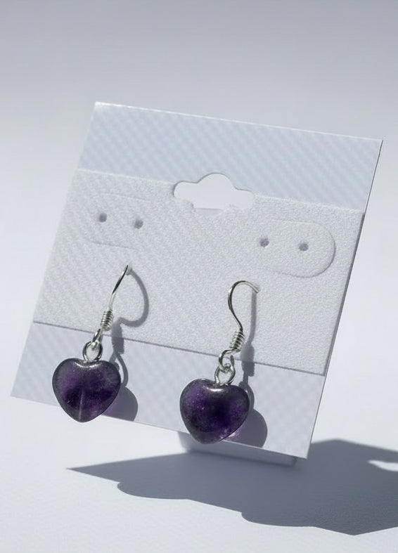 Amethyst Heart Earrings At Pure Energy Crystals 
