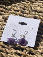 Amethyst Heart Earrings At Pure Energy Crystals in Florida 