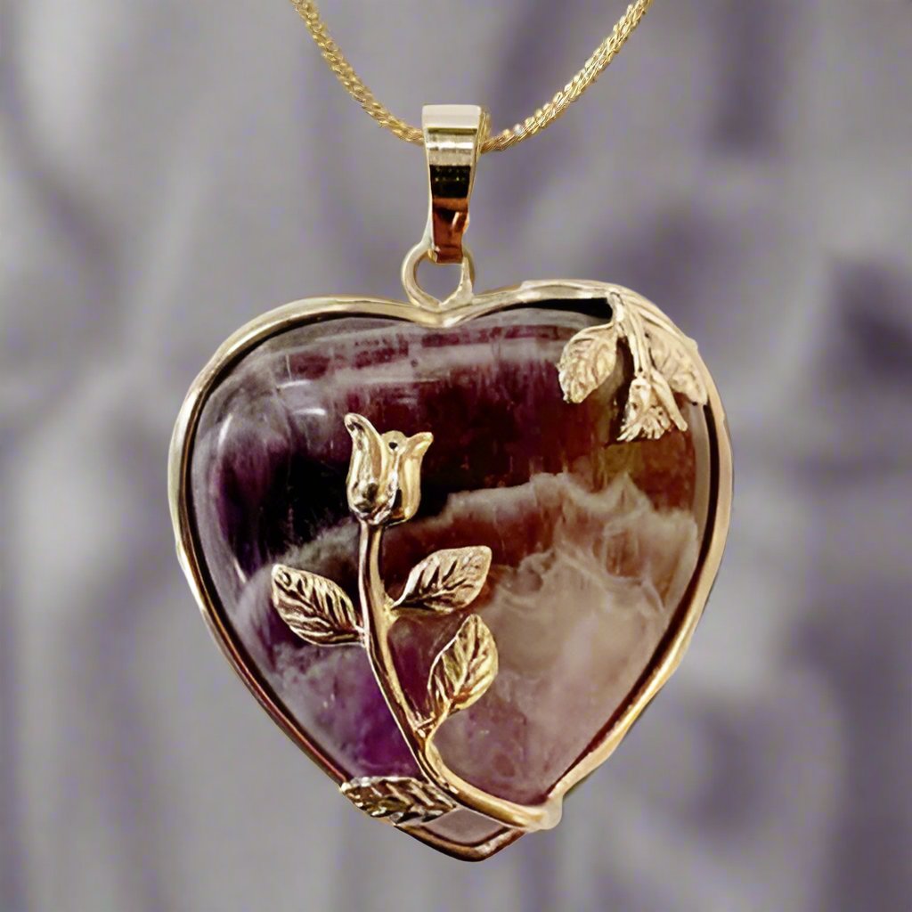 Amethyst Heart Pendants