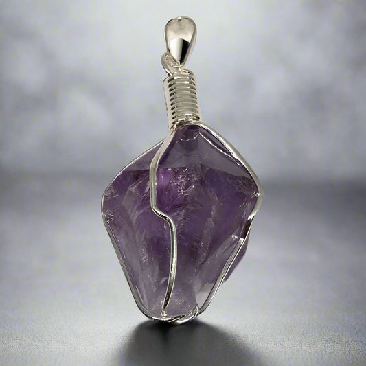 Amethyst Point Wire Wrapped Pendants