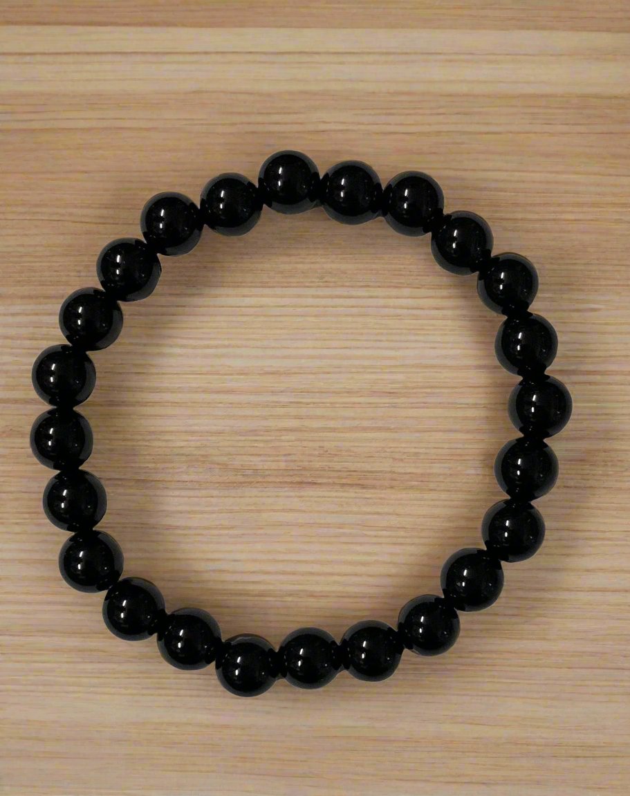 Black Agate 8mm Round Bracelets