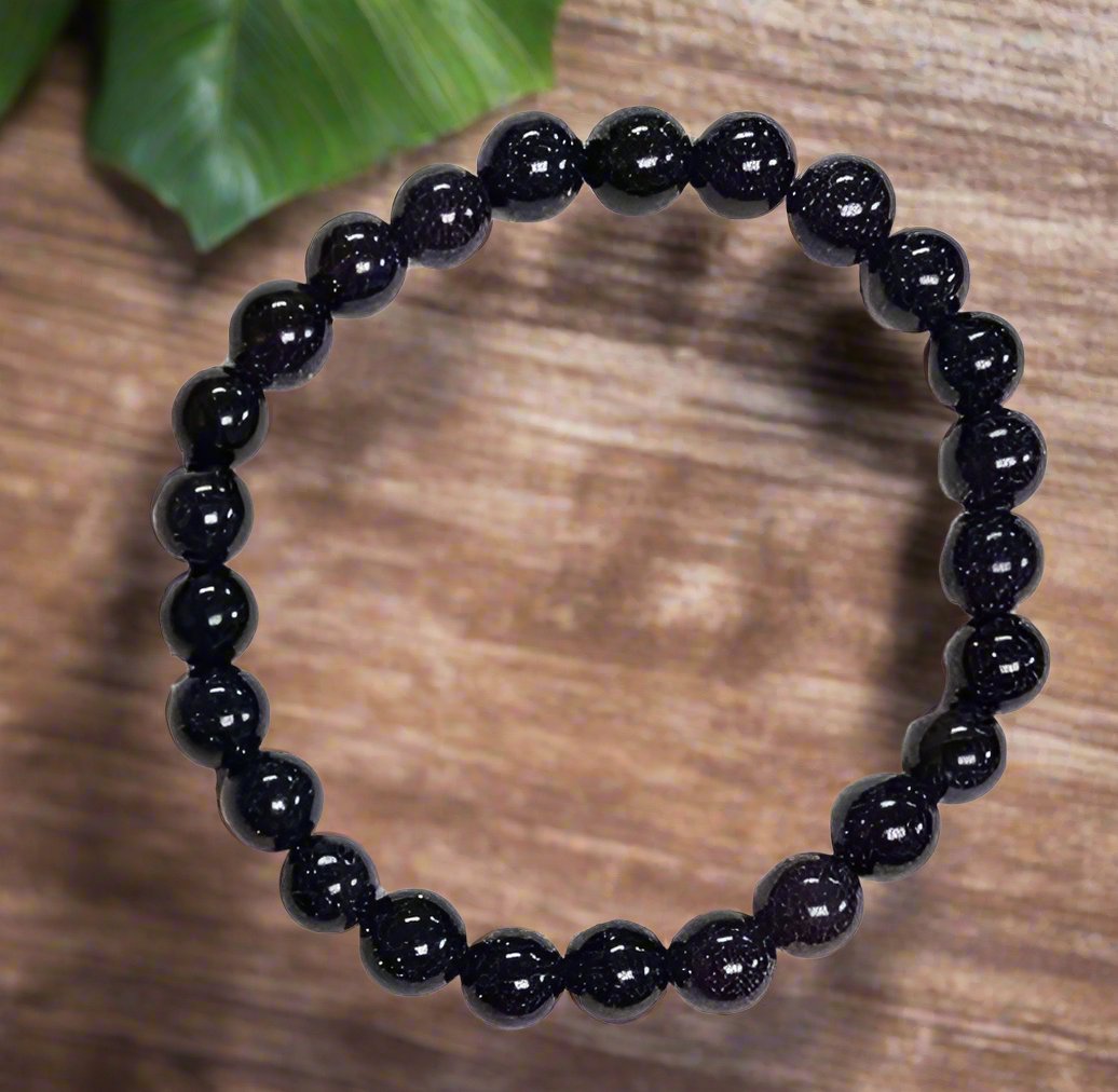 Blue Goldstone 8mm Round Bracelets