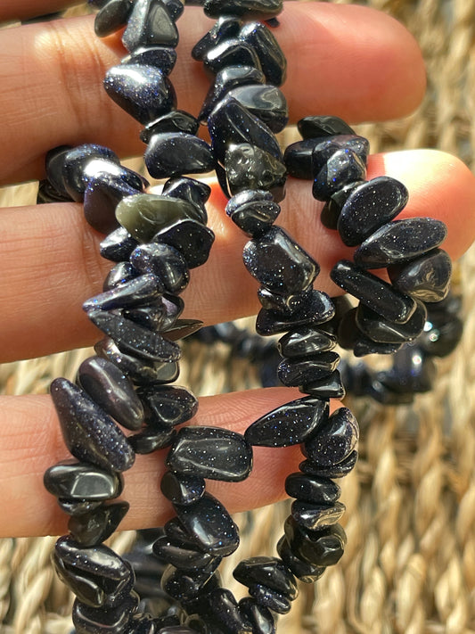 Blue Goldstone Chip Necklace from Pure Energy Crystals In Florida 