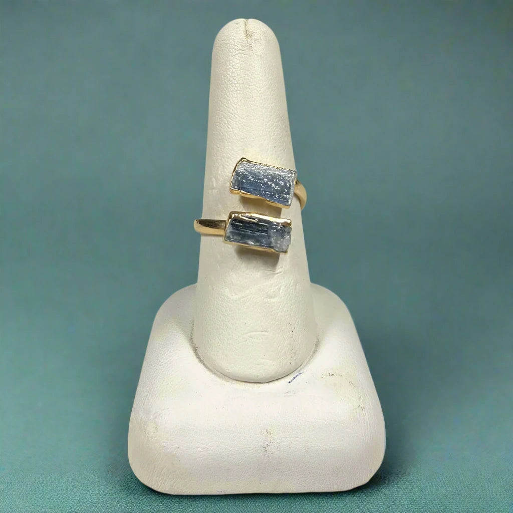 Blue Kyanite Adjustable Ring - Gold