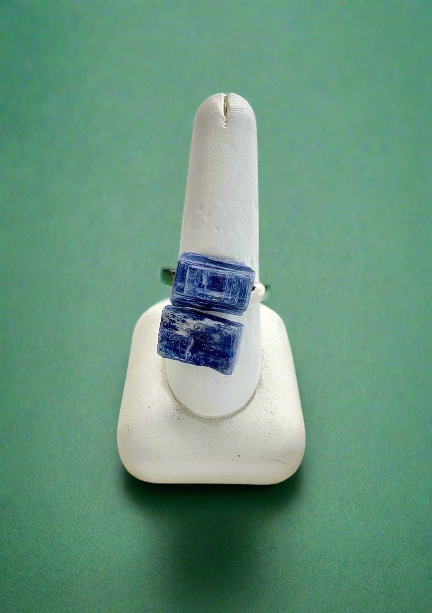 Blue Kyanite Adjustable Ring - Silver