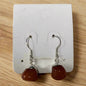 Carnelian earrings, Agate jewelry, Tumbled stone earrings, Silver plated earrings, Handmade gemstone jewelry, Natural crystal earrings, Boho earrings, Healing stone jewelry, Dangle gemstone earrings, Raw crystal earrings, Carnelian crystal, Crystal healing jewelry, Chakra jewelry, Sacral chakra stone, Confidence crystal, Energy boost crystal, Spiritual jewelry, Bohemian style, Gift for her, Nature inspired jewelry, Earthy jewelry, Unique gift idea, Handmade gift, Festival jewelry, Statement earrings
