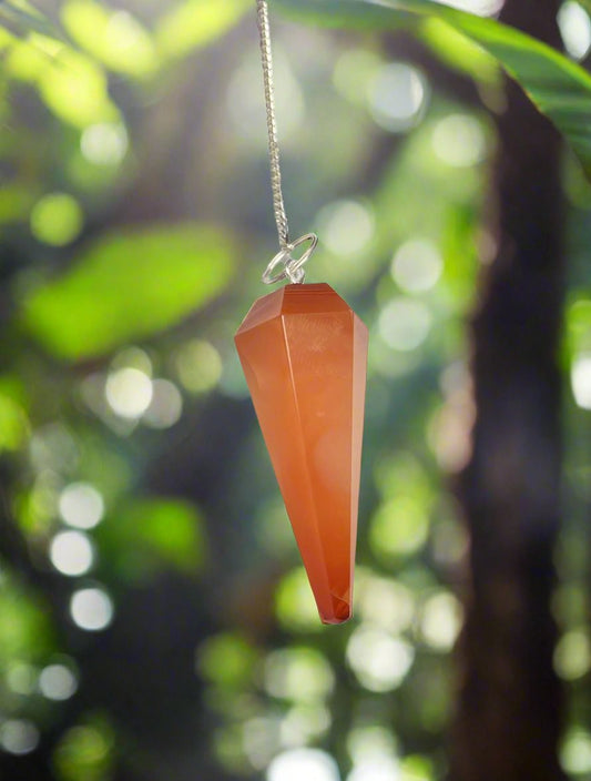 Carnelian Agate Pendulum Approx 1.25 Inch Diameter