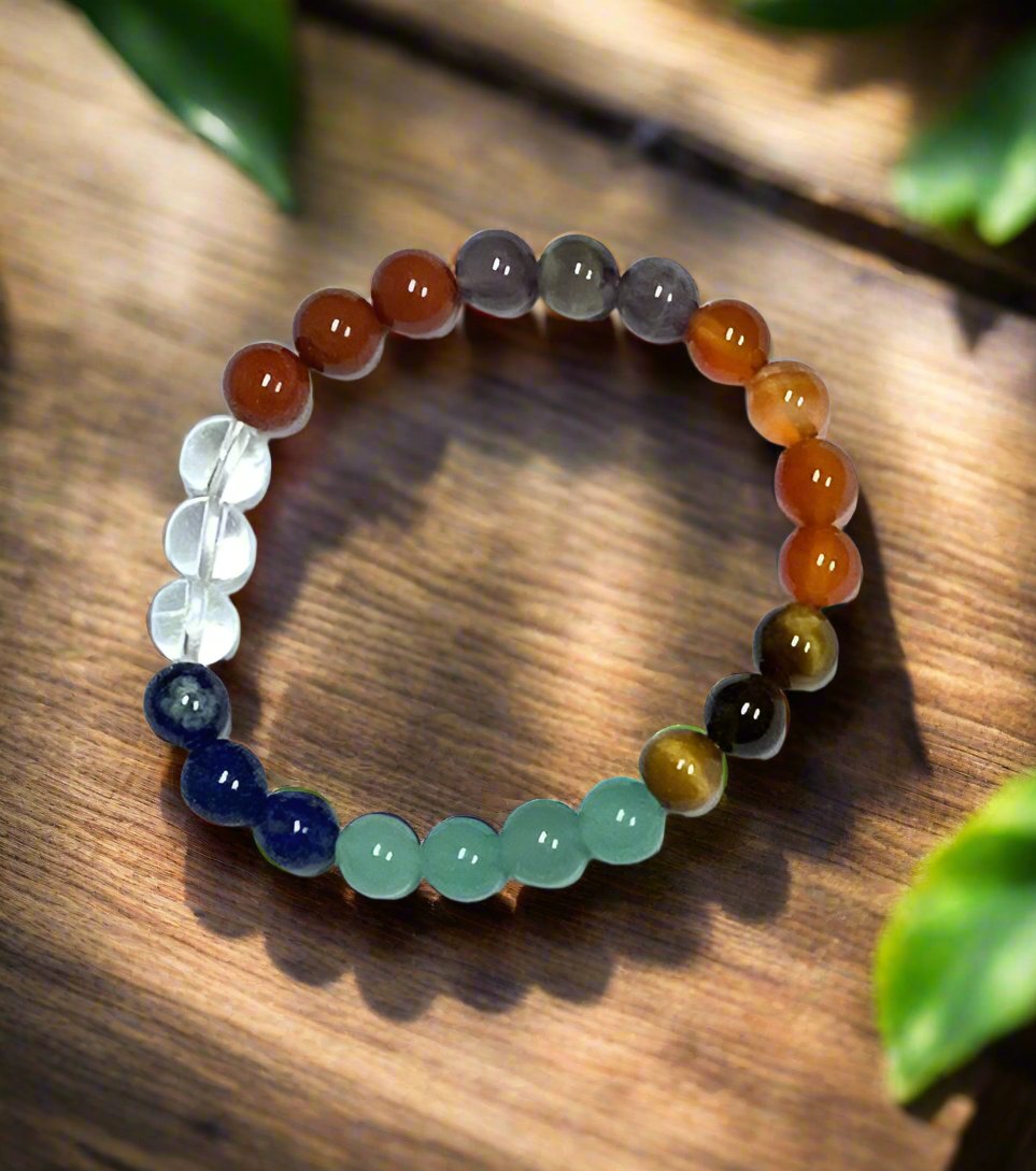 Chakra 8mm Round Bracelet