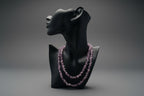 Black jewelry display object with Charoite_Necklace_30-32_Inches