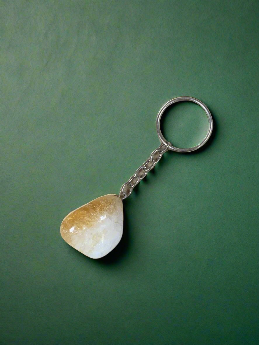 Citrine Tumbled Stone Keychains