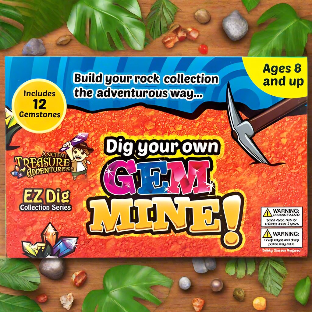 Dig Your Own Gem Mine Kit 12 Gemstones Easy Dig