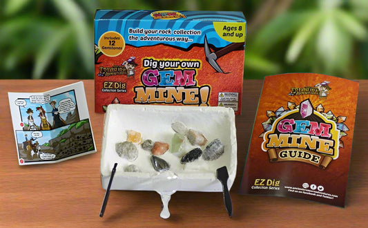 Dig Your Own Gem Mine Kit 12 Gemstones Easy Dig