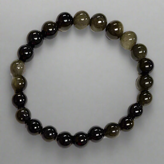 Gold Sheen Obsidian 8mm Round Bracelets