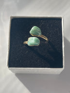 Green Aventurine Adjustable Ring Gold Plated Polished in Florida studio