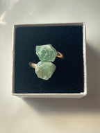 Green Aventurine Adjustable Ring Silver Plated Natural  in Florida studio