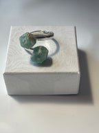 Green Aventurine Adjustable Ring Silver Plated Natural  in Florida studio