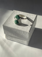 Green Aventurine Adjustable Ring Silver Plated Polished in Florida studio