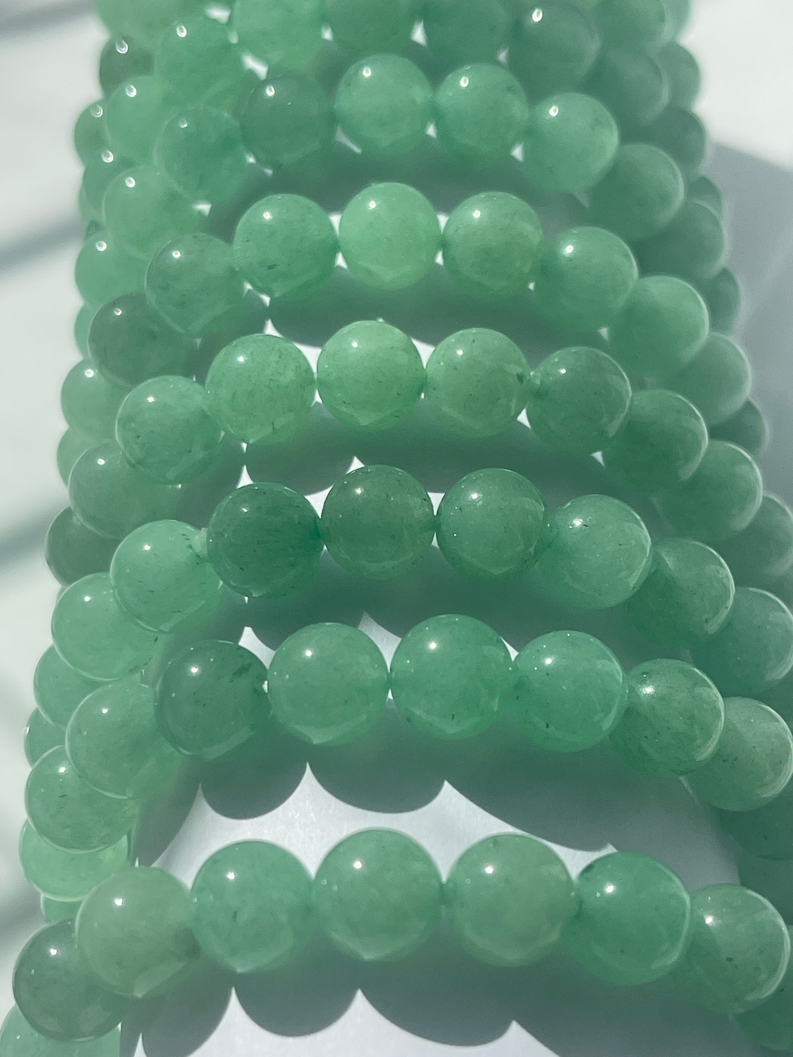 Green 8mm Aventurine Bracelets in Florida studio by Pure Energy Crystals 